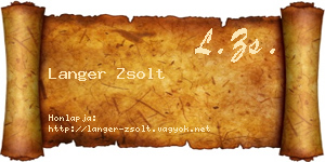 Langer Zsolt névjegykártya